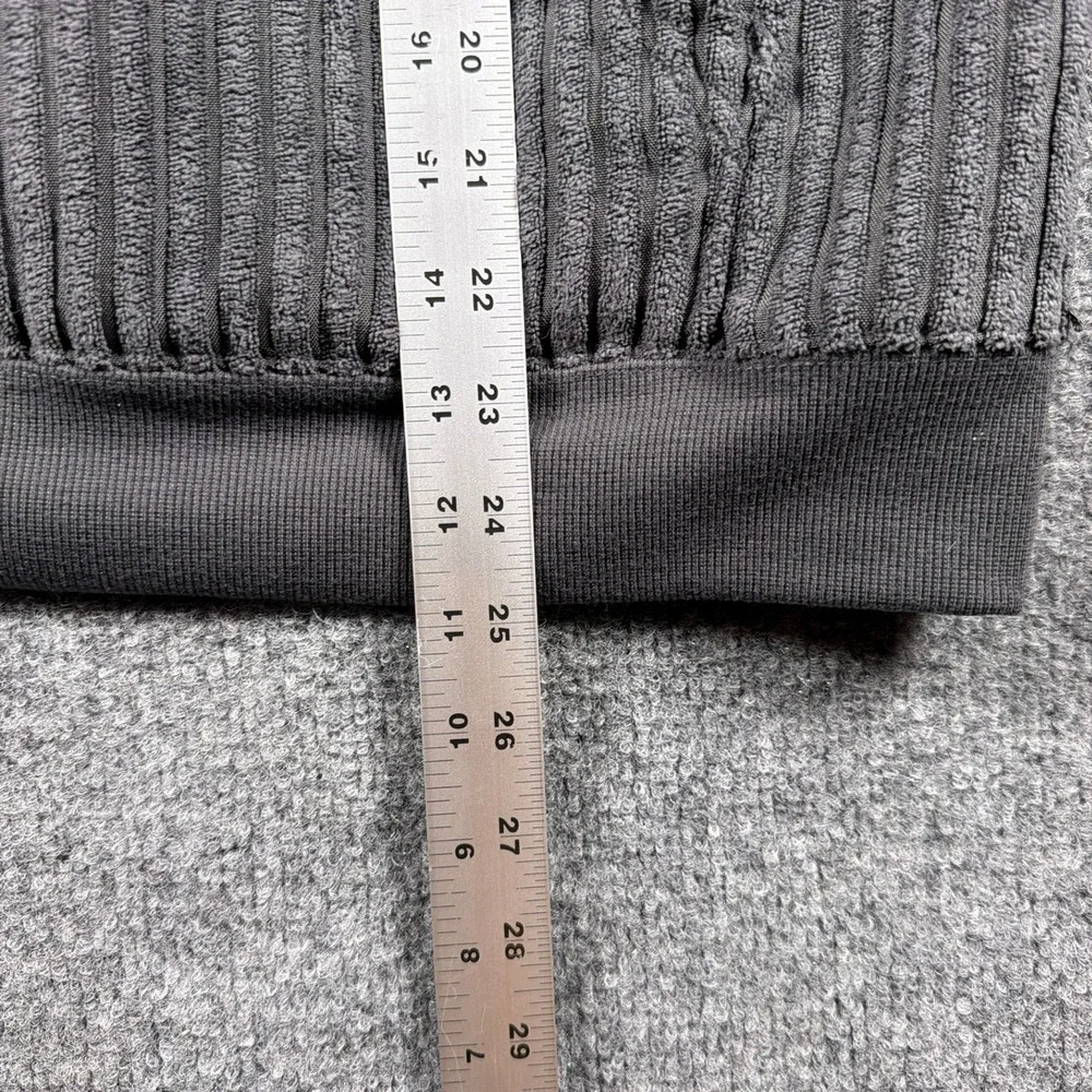 Champion Corduroy Hoodie Quarter Zip Boys Size L 14/16 Grey Sherpa‎ Lined